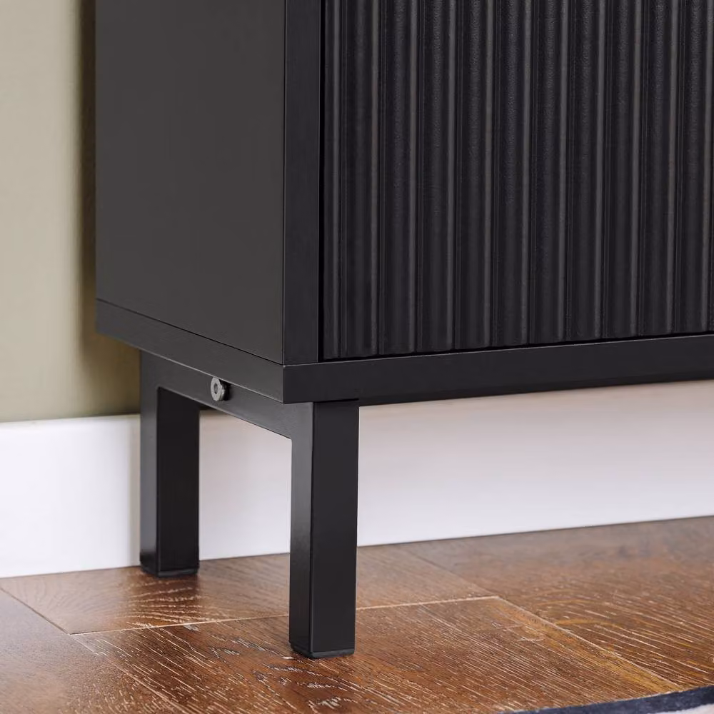 SoBuy Modern Slim Shoe Cabinet in Matt Black with Tilting Compartments – 5