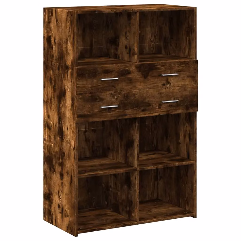 Berkfield Home Smoked Oak Highboard in Brown, W/D/H: 80 x 42.5 x 124 cm – 2