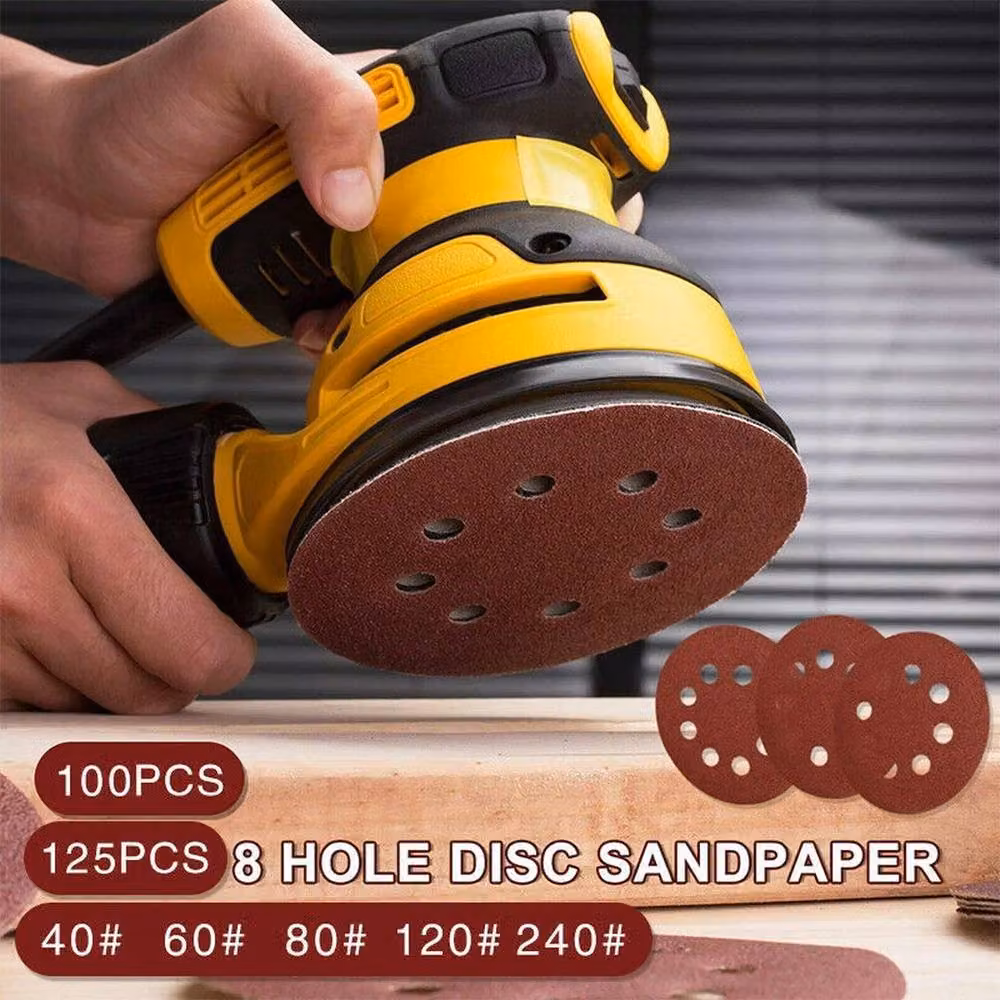 FLAVORA 125 Red Sanding Discs for Random Orbital Sanders, 125mm – 4