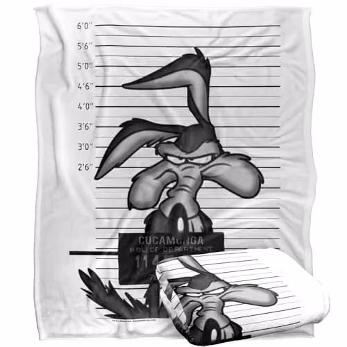 Warner Bros. Looney Tunes Wile E. Coyote Busted Silky Touch Super Soft Fleece Throw Blanket, Multicolour, W: 152 cm, D: 127 cm – 1