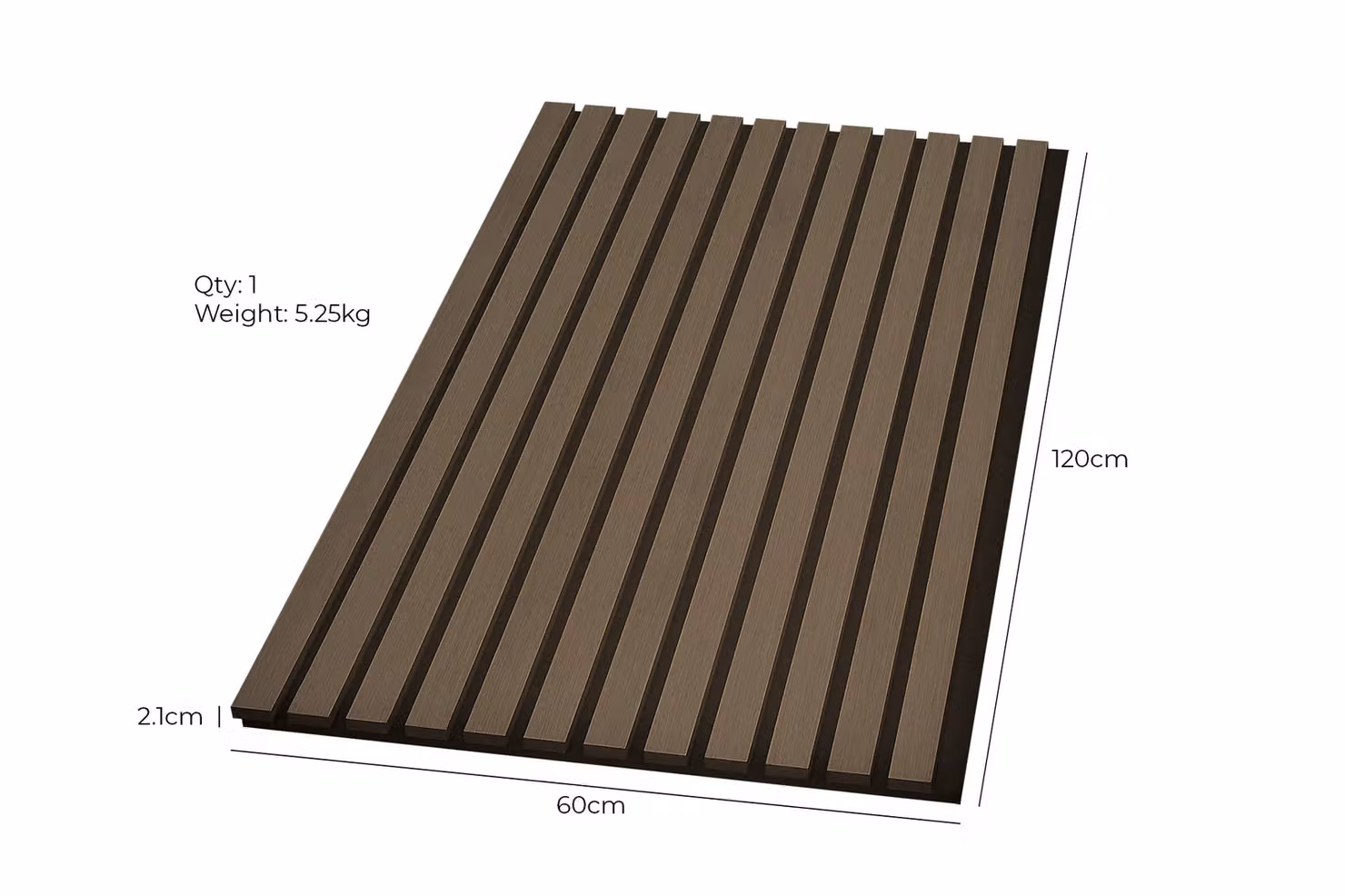 Fuse Acoustic Smoked Oak Wooden Wall Panel, Brown, W: 60 cm, H: 120 cm – 5