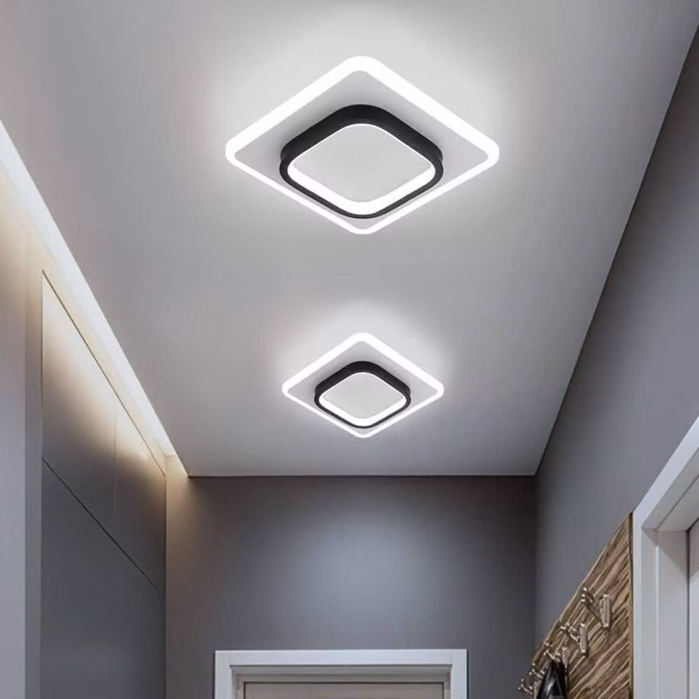 Goeco Modern Square LED Ceiling Light, 24W, 6500K Cool White, Black and White – 3