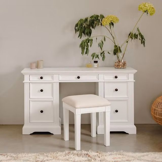 Gainsborough Classic Dressing Table in White, W/D/H: 132.5 x 42.5 x 78.0 cm