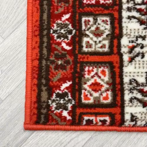 runrug Mayan Hallway Runner Rug, Red, W: 60 cm, L: 300 cm – 4