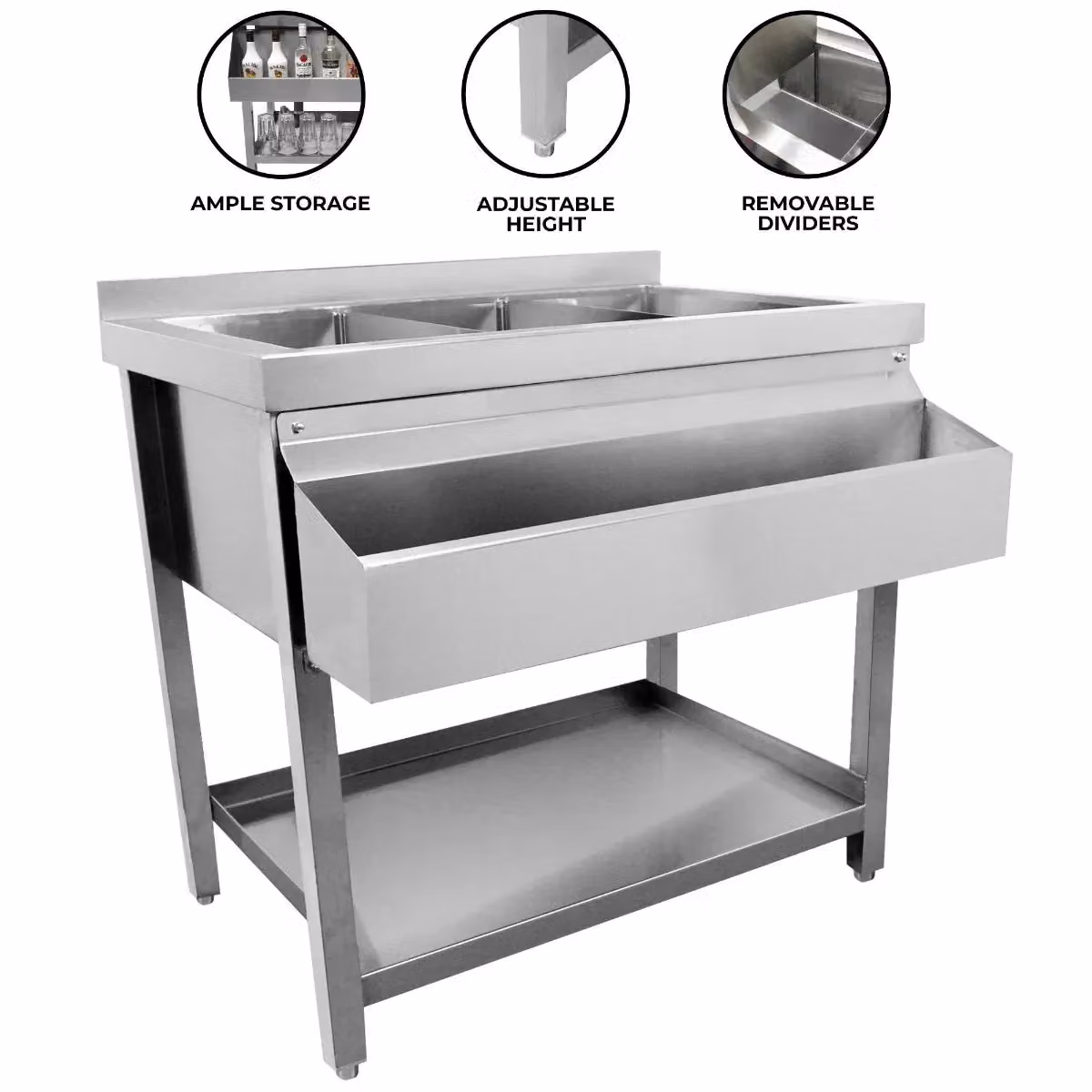 Monstershop KuKoo Ice Well Cocktail Bar Station in Silver Stainless Steel – 2