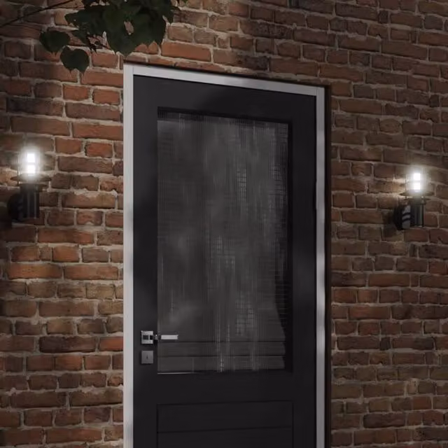 Berkfield Home Set of 2 Black Stainless Steel Modern Outdoor Wall Lights for Garden – 1