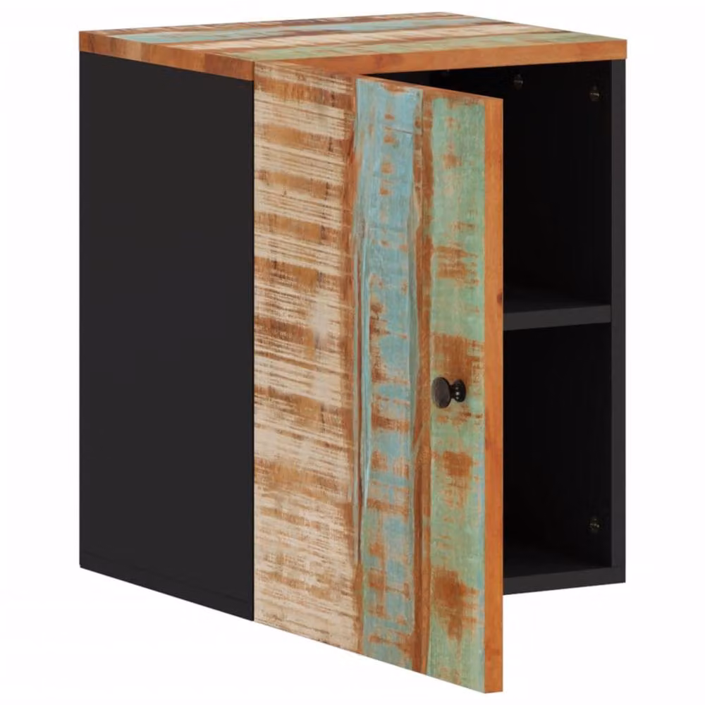 Berkfield Home Rustic Reclaimed Solid Wood Bathroom Wall Cabinet, W/D/H: 38 x 33 x 48 cm – 3