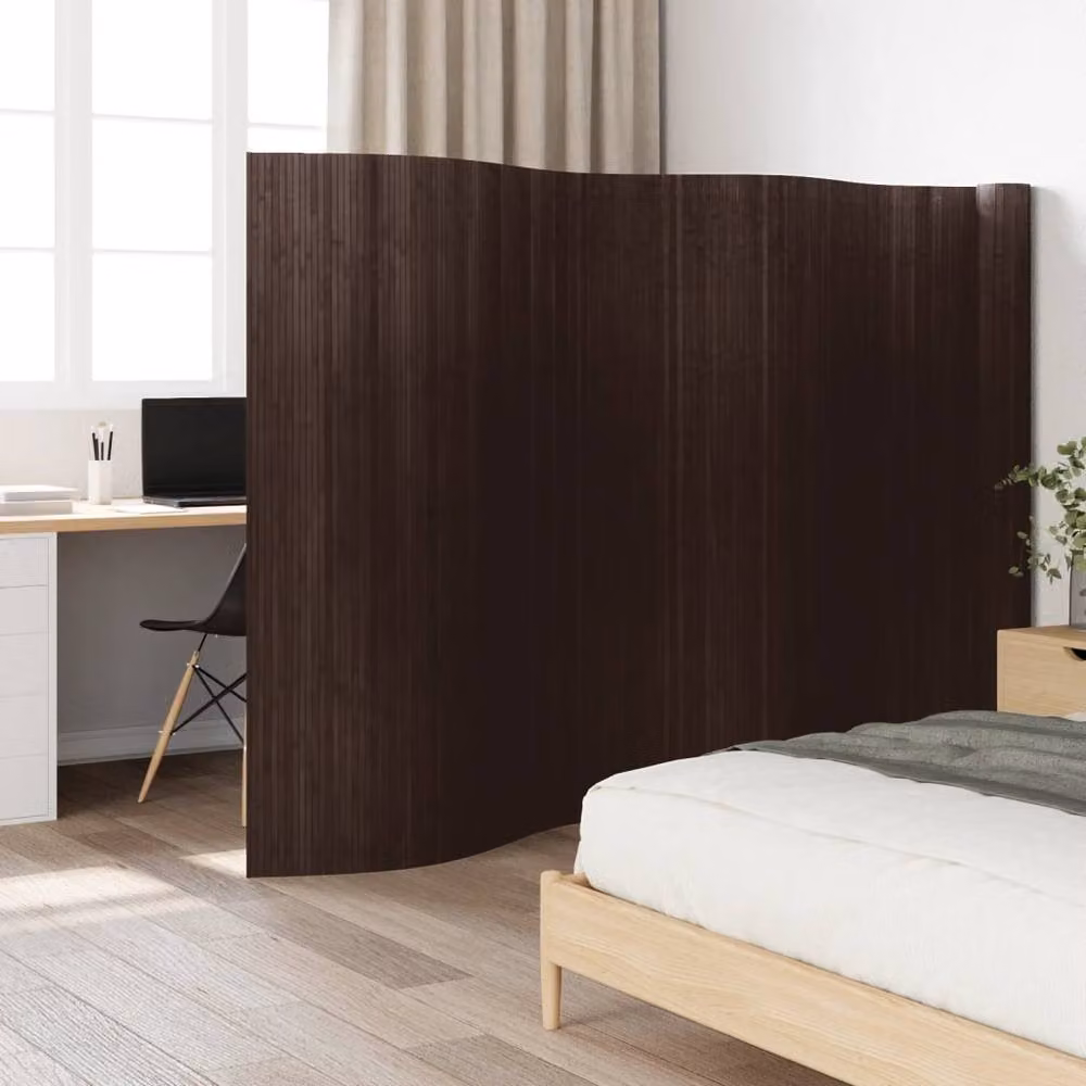 Berkfield Home Bamboo Room Divider in Dark Brown, H 165 cm x W 800 cm – 2