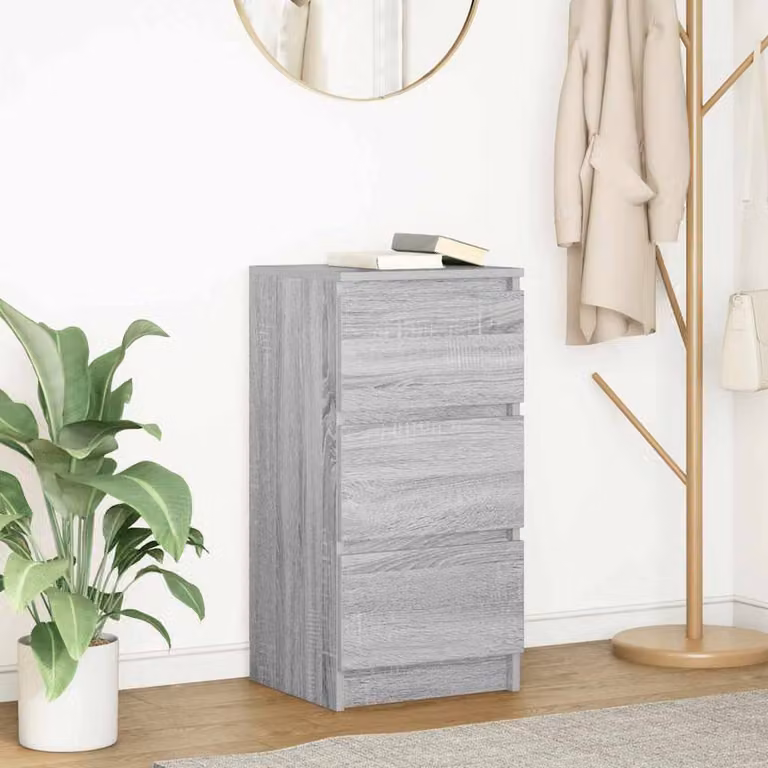 Berkfield Home Grey Sonoma Sideboard in Engineered Wood W/D/H: 37.5 x 35 x 76 cm