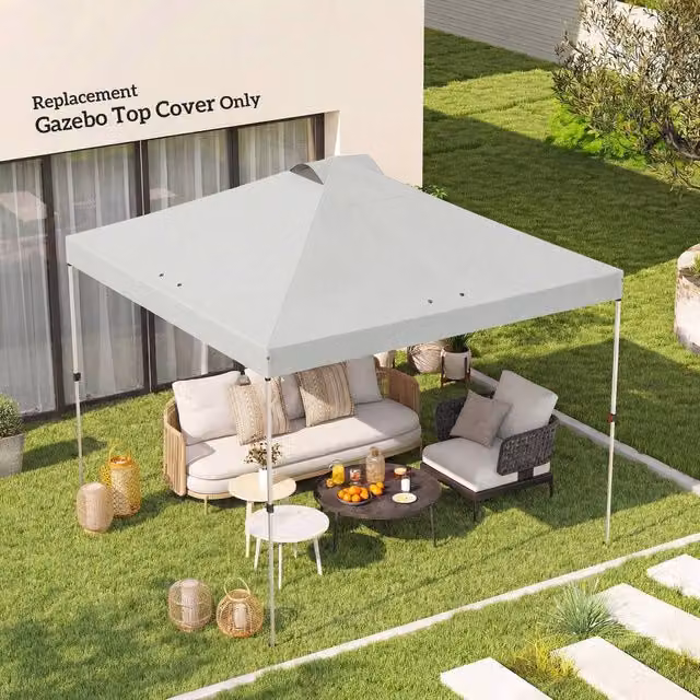 OUTSUNNY White Waterproof UV50+ Gazebo Roof Replacement for 3 x 3 m Frame – 1