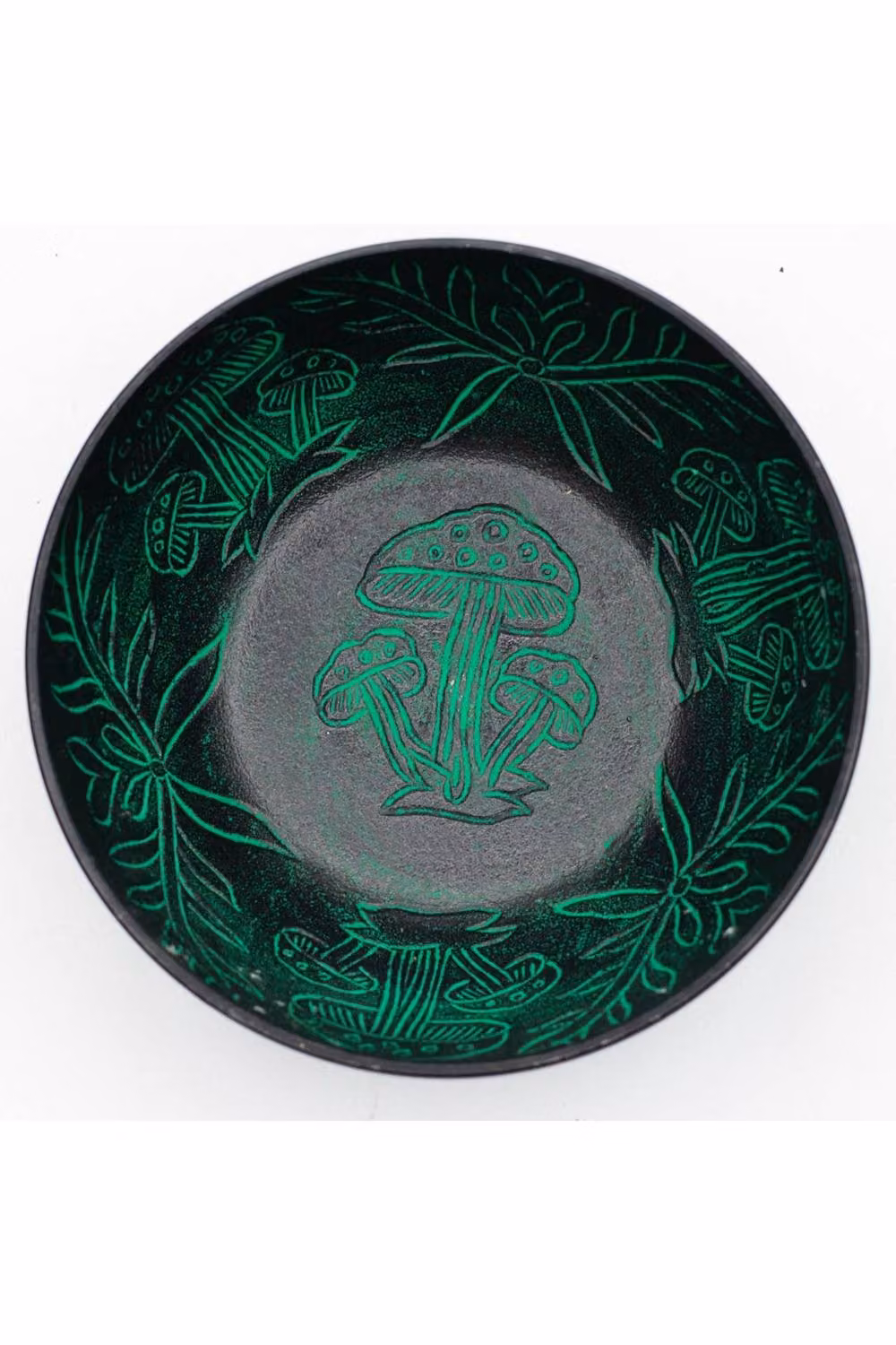 KDMD Green Magic Mushroom Aluminum Singing Bowl in Green and Black, 20 cm Diameter – 2