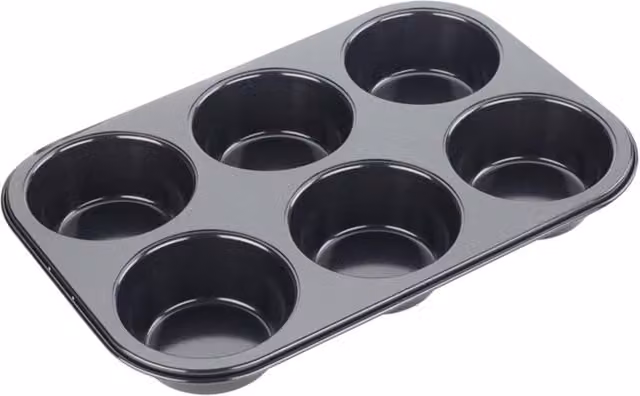 Tala Non-Stick Black Carbon Steel 6 Cup Round Muffin Tray
