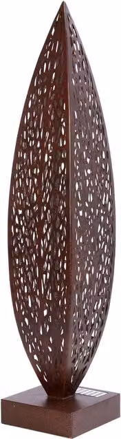 Libra Interiors Rustica Leaf Abstract Outdoor Sculpture in Bronze Metal, Brown – 1