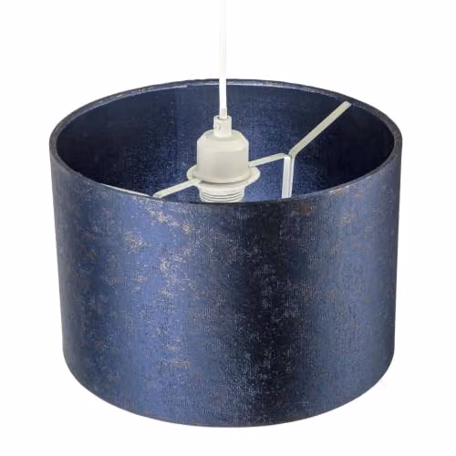 Happy Homewares Midnight Blue and Gold Art Deco Round Jacquard Fabric Lamp Shade, W: 30 cm, H: 20 cm – 2