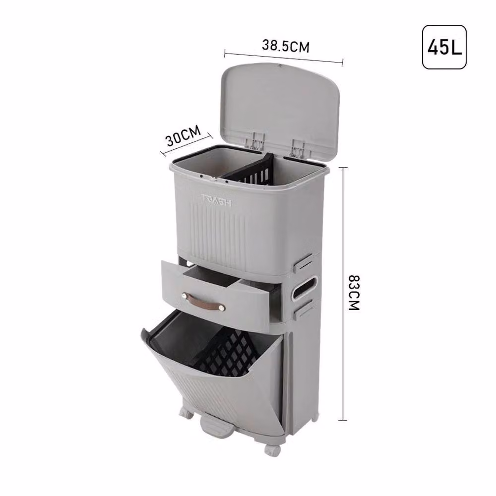 EONLION Smart Slim Space Saving Sensor Trash Can in Grey, W/D/H: 38.61 x 15.2 x 11.8 in – 2
