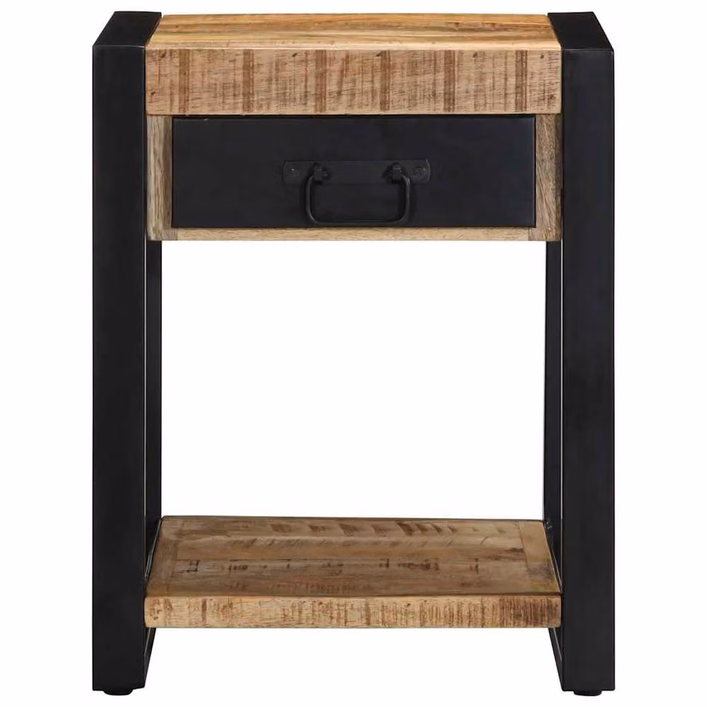 Berkfield Home Rustic Brown Mango Wood Side Table, W/D/H: 40 x 40 x 50 cm – 2
