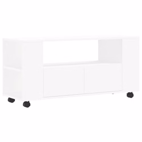 vidaXL TV Cabinet in White MDF, W: 102 cm, D: 34.5 cm, H: 43 cm – 1