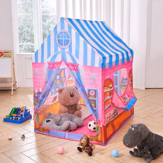 Komore Pink and Multicolour Textile Portable Kids Play Tent