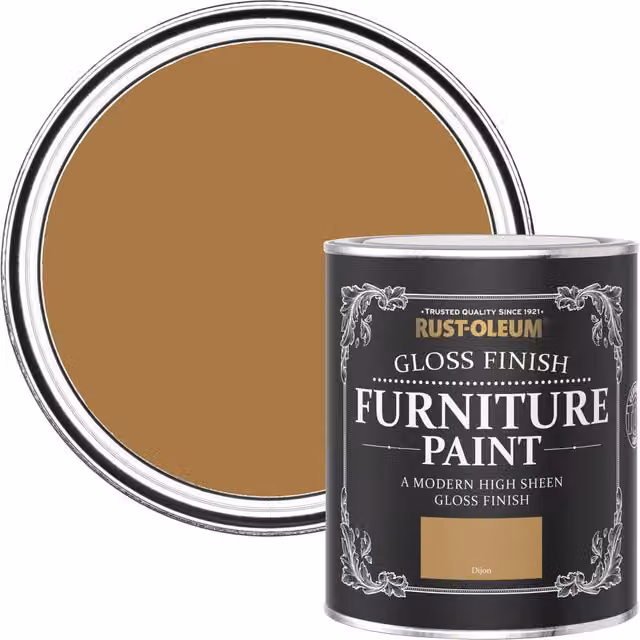 Rust-Oleum Yellow Gloss Furniture and Skirting Board Paint, 750ml – 1