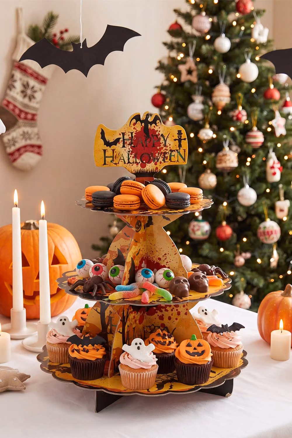 Living and Home 3-Tier Halloween Cardboard Cupcake Display Stand in Multicolour – 2