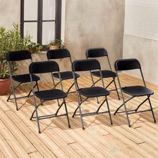 sweeek Set of 6 Folding Event Chairs in Dark Grey