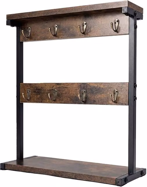Levede Brown Mug Holder Stand and Coffee Cup Rack Organiser with Shelf – 1