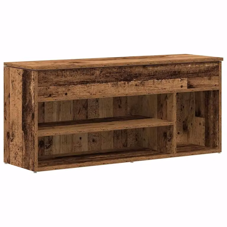 Berkfield Home Rustic Brown Shoe Bench, W/D/H: 102 x 30.5 x 45 cm