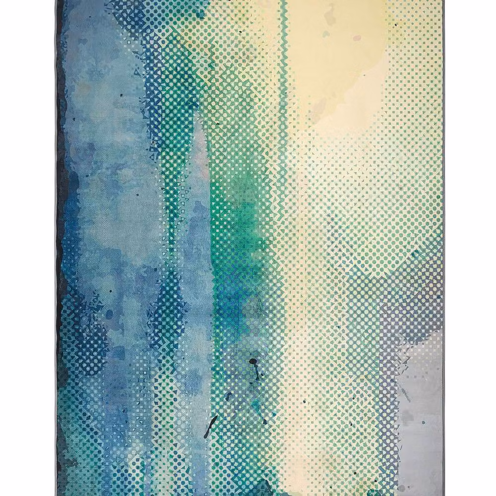 Wyld and Coco Abstract Watercolour Area Rug, Multicolour, W: 140 cm x L: 200 cm, Polyester
