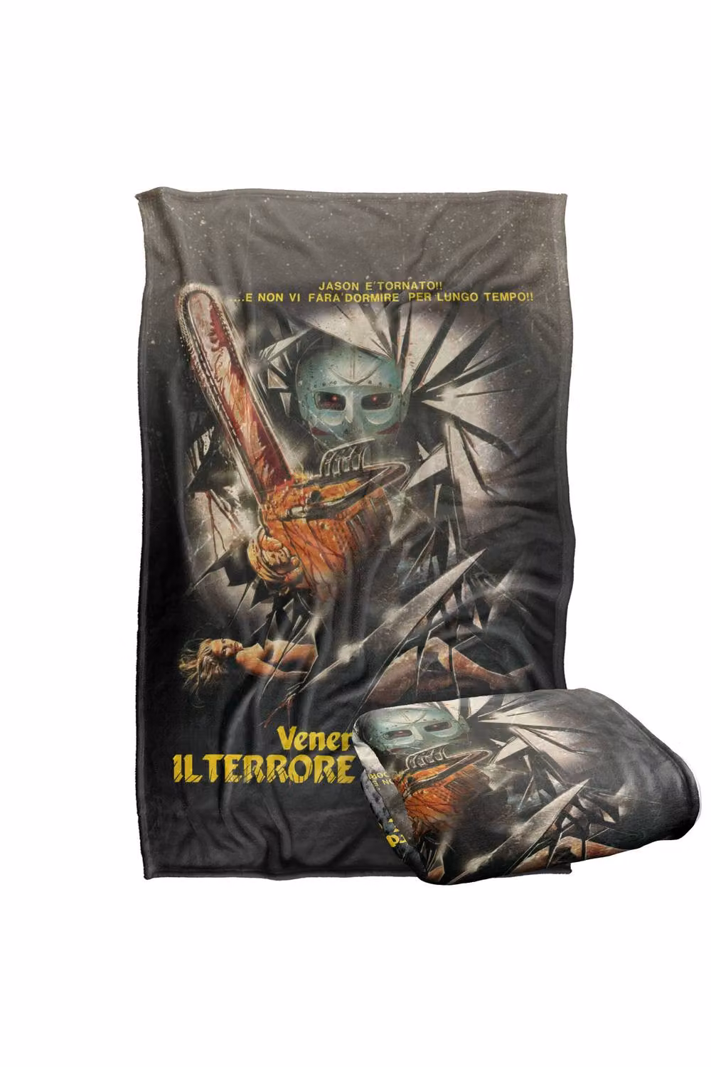LOGOVISION Friday The 13th International Chainsaw Poster Super Soft Fleece Throw Blanket, Multicolour, W/H: 91 x 147 cm – 6