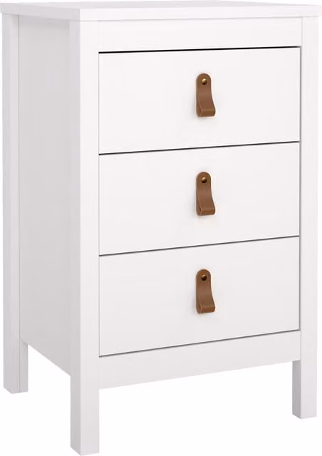 Furniture To Go Barcelona 3 Drawer Bedside Table in White