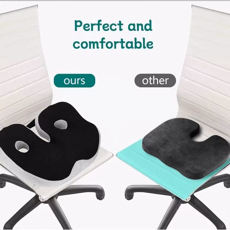NESTLUNE Memory Foam Seat Cushion, Black, W: 100 cm, L: 190 cm