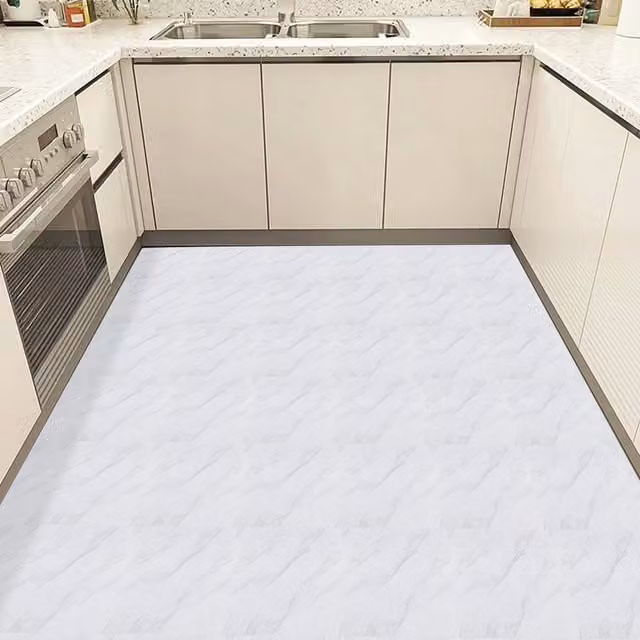 Lifeideas 10-Piece White Marble Effect Self Adhesive Stone Look Flooring Tiles