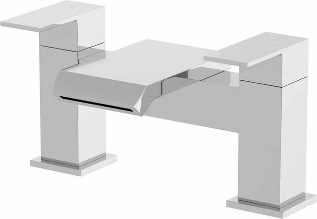 SPETLEK Architeckt Skara Basin Mixer Tap and Bath Mixer Tap Set in Silver Chrome – 1