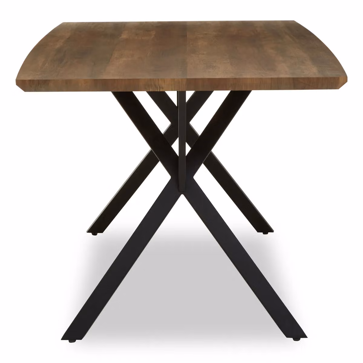 Interiors by Premier Arron Modern Rectangular Dining Table in Brown and Black with X-Frame Design, W/D/H: 160 x 76 x 90 cm – 3