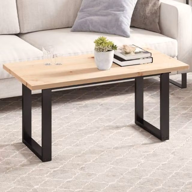 Berkfield Home Rectangular Solid Wood Pine Table Top in Brown, W: 100 cm, D: 50 cm, H: 2.5 cm