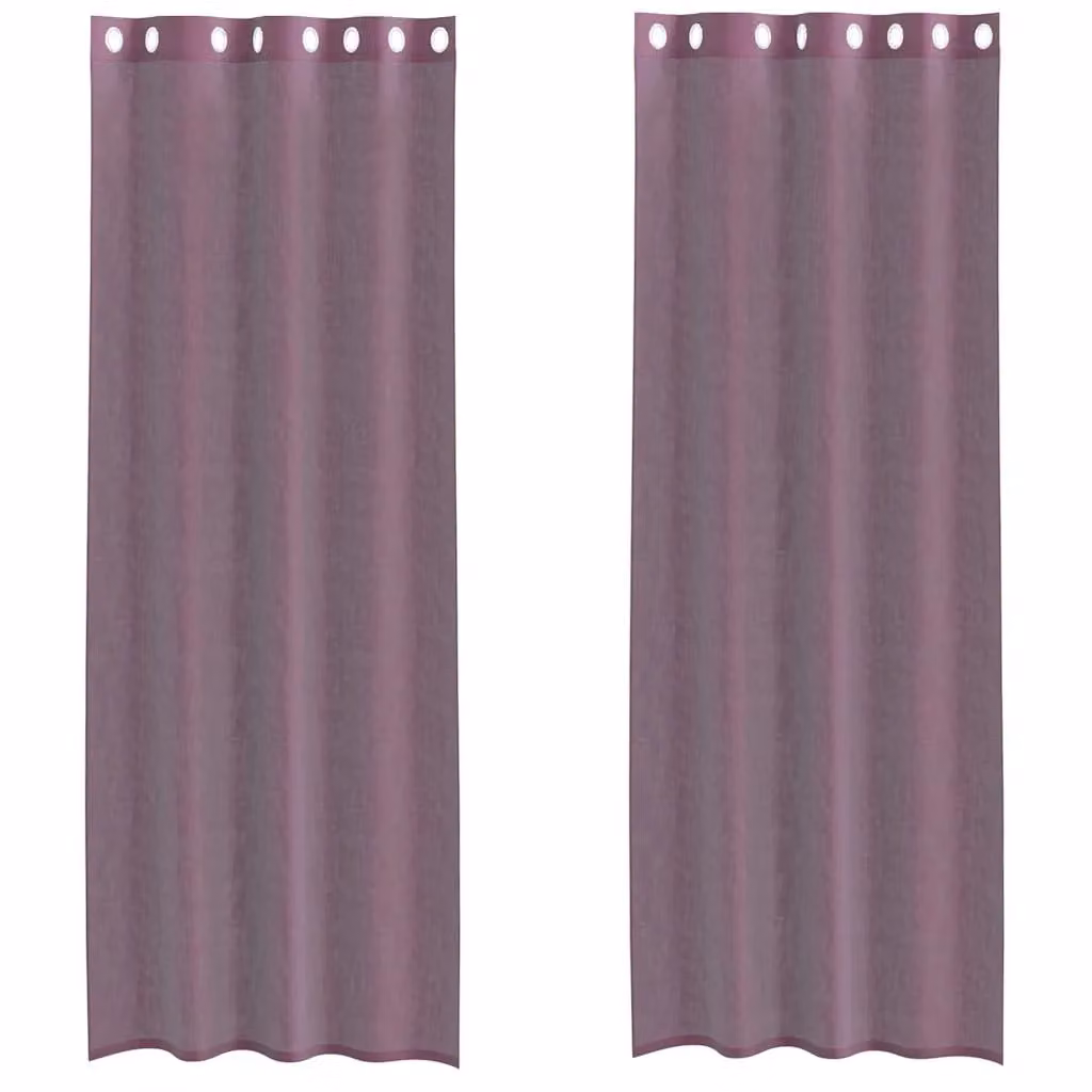 Berkfield Home Purple Voile Fabric Panel Curtains with Eyelets, 2 Pack, W: 140 cm, H: 300 cm – 2