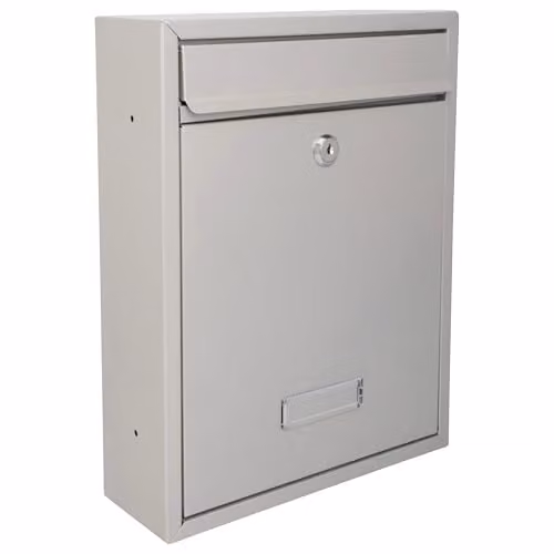 Burg-Wächter MB19S Trent Wall Mounted Lockable Weatherproof Steel Post Box, Silver W/D/H: 26 x 34 x 9 cm – 1