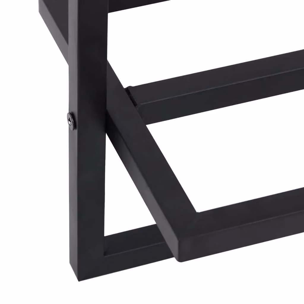 Berkfield Home Black Metal Towel Rack, W: 95 cm, D: 22 cm, H: 25 cm – 3