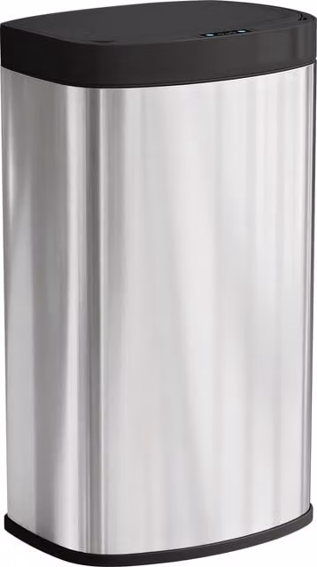 HOMCOM 55L Sensor Bin with Soft-Close Lid and Fingerprint Resistant Stainless Steel in Silver Tone