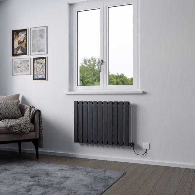 Agadon Lola Electric Designer Panel Radiator in Dark Grey, W/H: 120.8 x 60 cm – 1