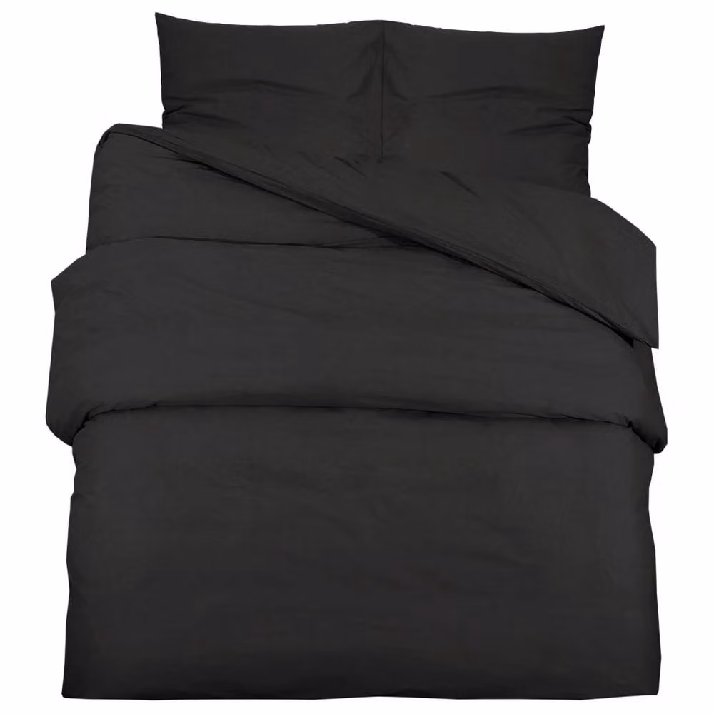 Berkfield Home Elegant Microfibre Duvet Cover and Pillowcase Set, Black, W/D/H: 200 x 220 cm and 80 x 80 cm – 2