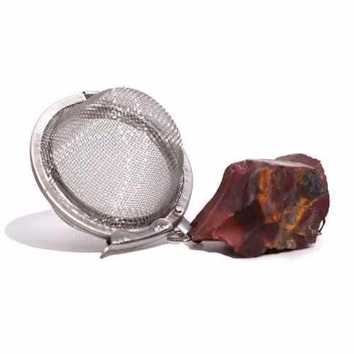Ancient Wisdom Red Mookaite Raw Crystal Gemstone Tea Strainer with Fine Mesh Stainless Steel Sieve – 5