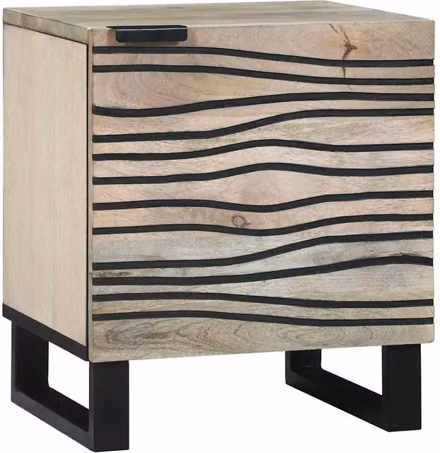 Berkfield Home Set of 2 Rustic Mango Wood Bedside Tables in Light Brown, W/D/H: 40 x 33.5 x 46 cm – 1