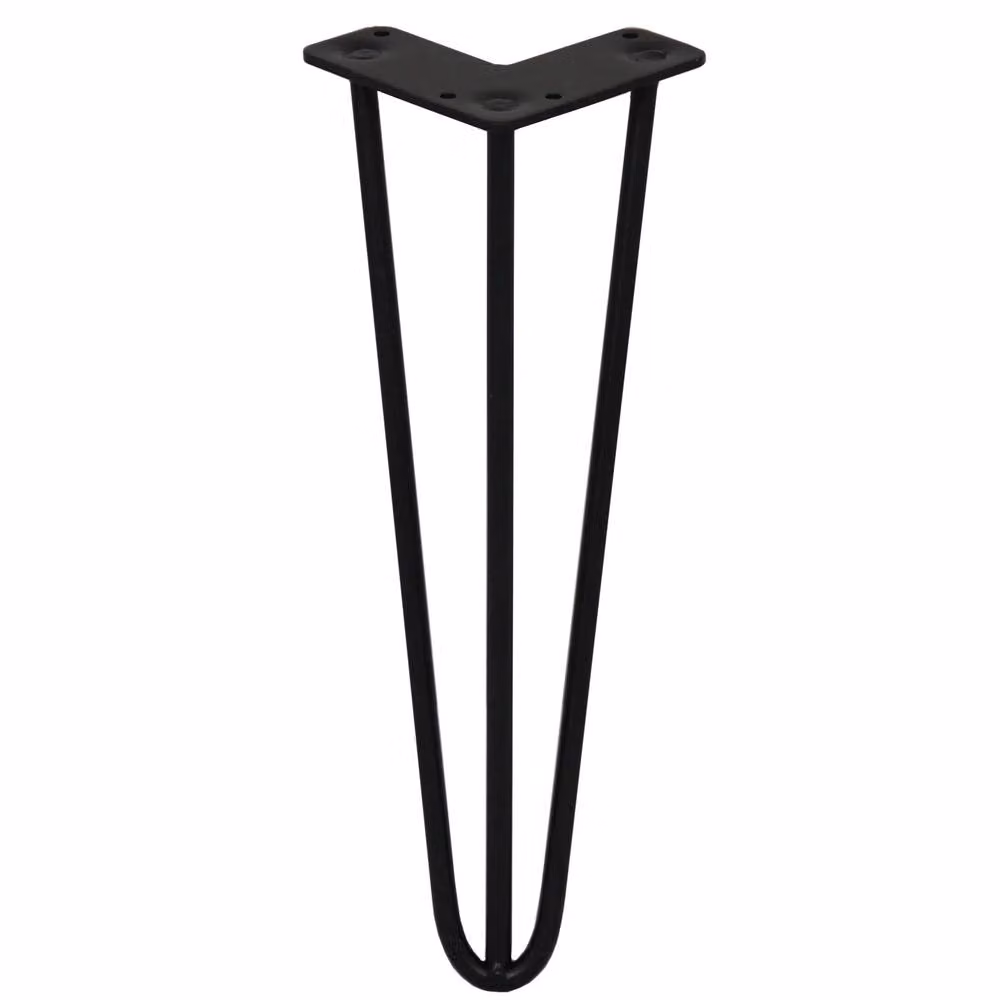 Monstershop Set of 4 Black Steel 3-Prong Hairpin Legs, 10mm Diameter, Height: 35.56 cm – 2