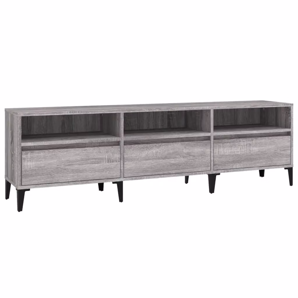 Berkfield Home TV Cabinet in Grey Sonoma, W/D/H: 150 x 30 x 44.5 cm – 2