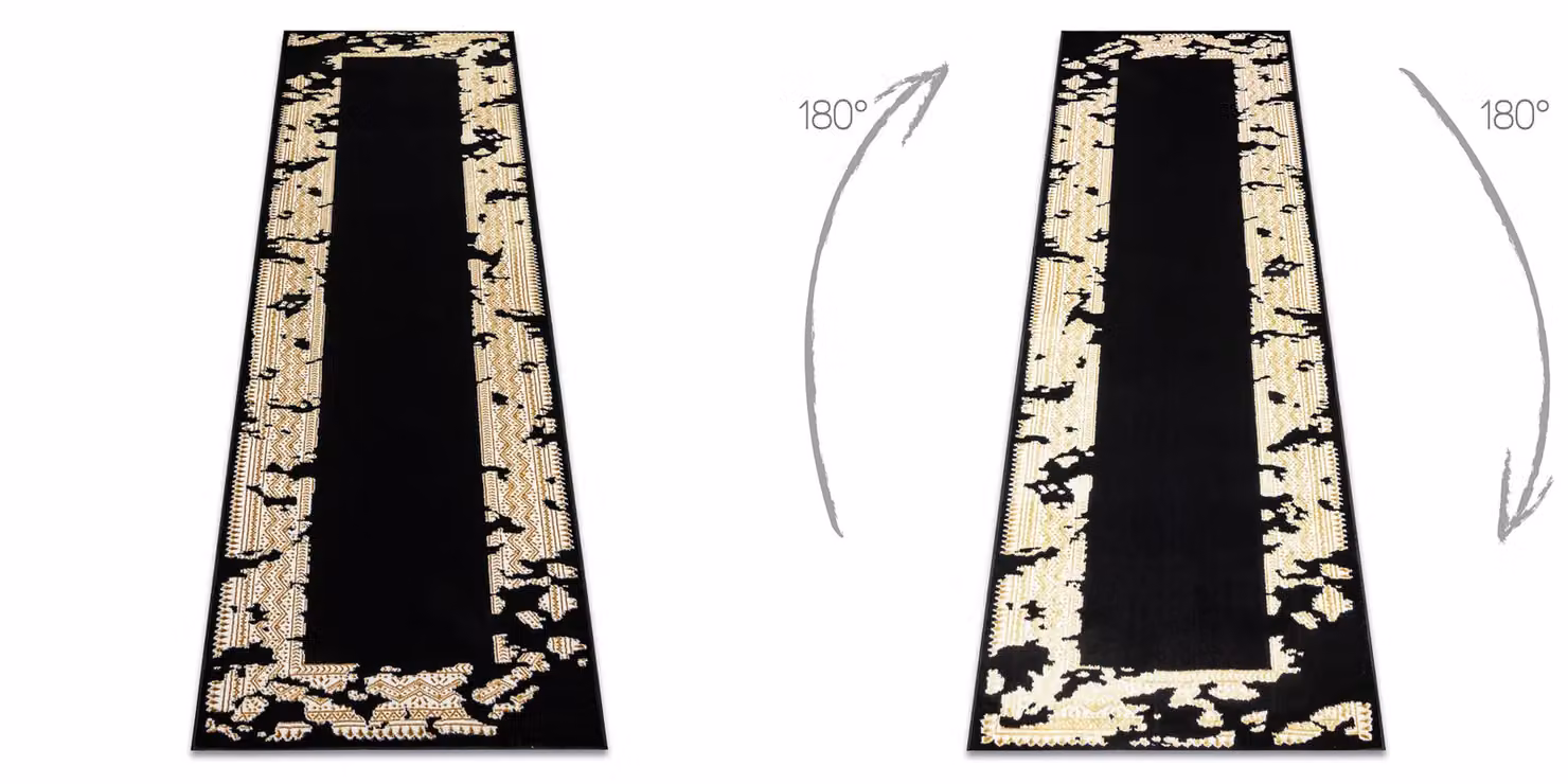 RugsX Allure Geometric Modern Runner in Black, W: 80 cm, L: 200 cm – 3
