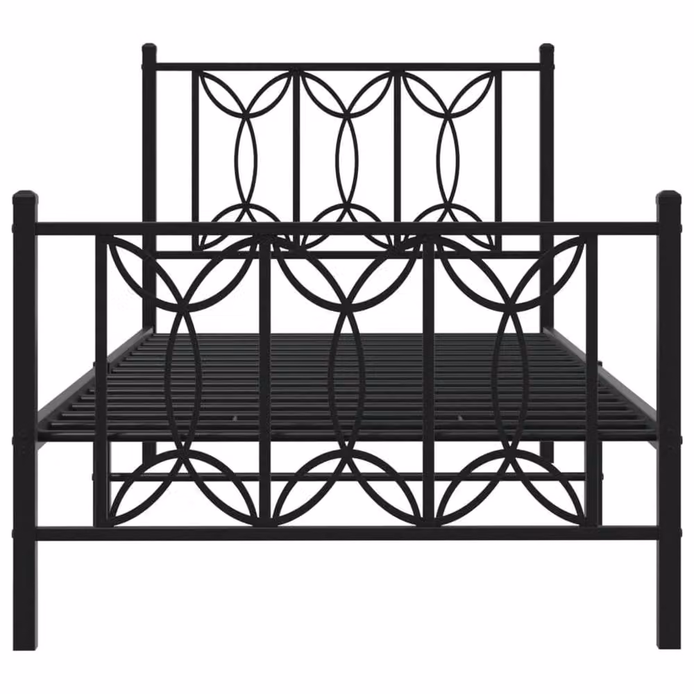 Berkfield Home Metal Bed Frame with Footboard, Black, W/D/H: 90 x 200 cm – 3