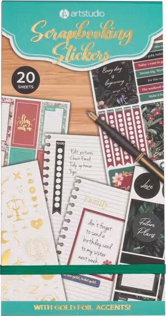 Art Studio Multicolour Paper Scrapbooking Sticker Book for Adults