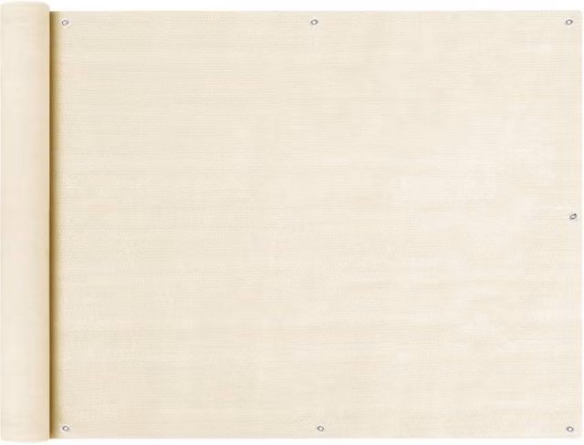 Berkfield Home Balcony Screen in Beige, HDPE Material, W: 90 cm, L: 500 cm