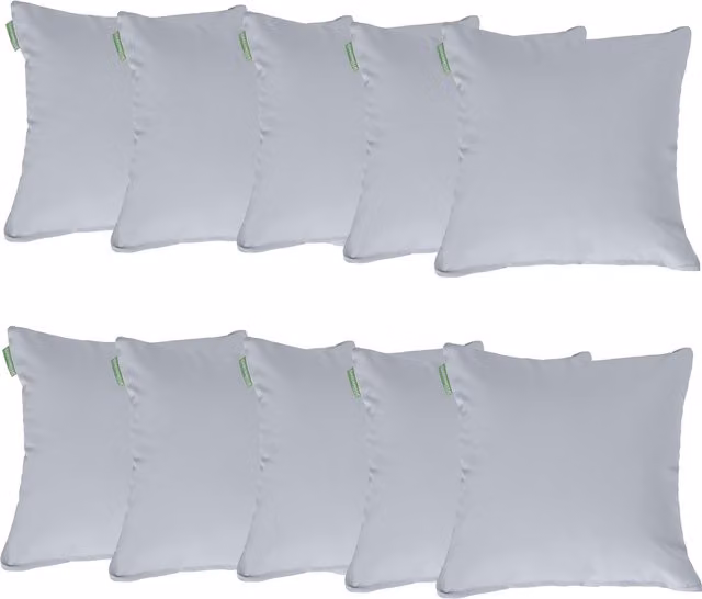 Gardenista Grey Plain Square Outdoor Scatter Cushions, Set of 10